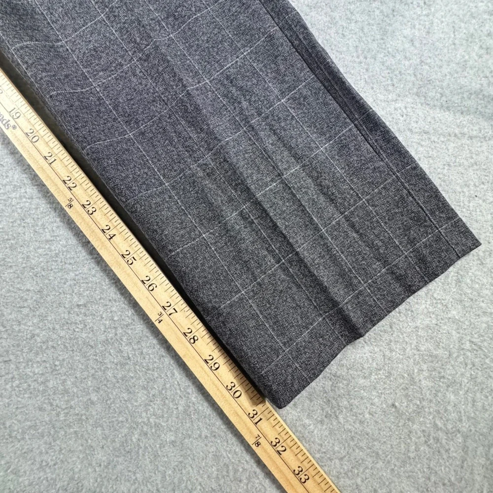 Banana Republic Dress Pants Mens 34x32 Grey Wool Italian Fabric Windowpane Check